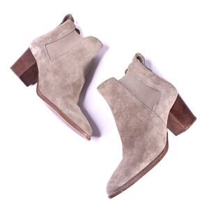 MADEWELL The Regan Suede Boot Wet Pebble Heeled Chelsea Tabbed Women's 6.5